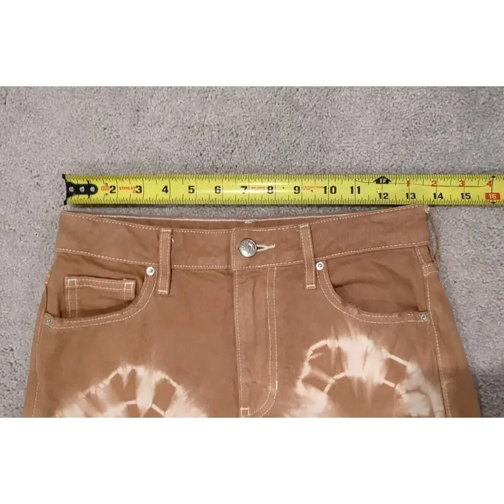 PACSUN Eco Tan Tie Dye Mom Jeans Ankle Rough Hem SZ 25